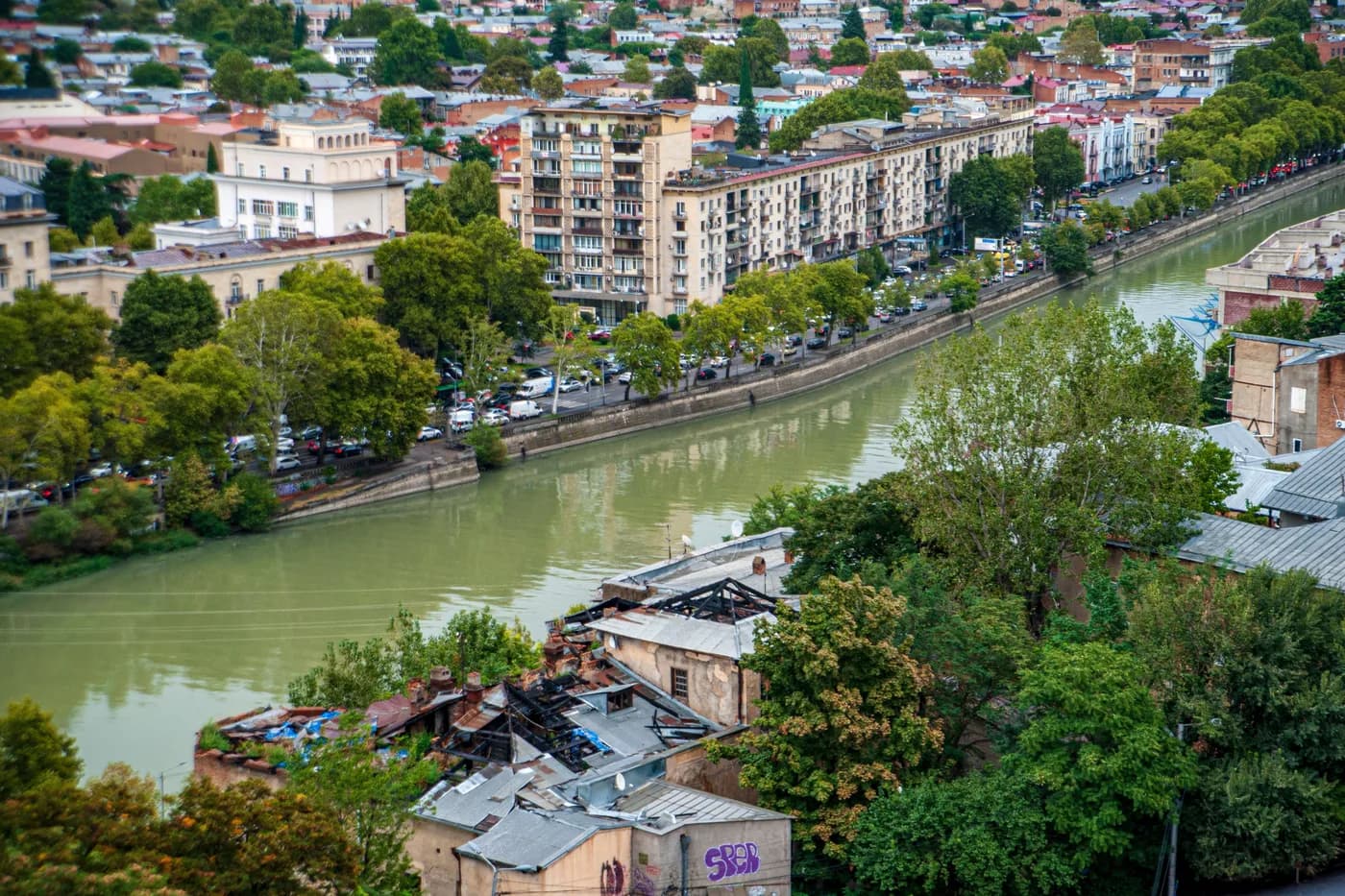 Tbilisi old town and the Kura river, Georgia